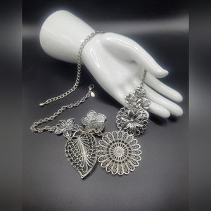 Whimsical Steam Punk Floral Necklace